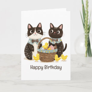 Tarjeta Cesta de Pascua Feliz Cumpleaños de Pascua