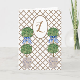 Tarjeta Cesta de Topiary del Green Chinoiserie Ginger Jar 