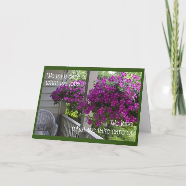 Tarjeta Cestas colgantes desbordantes para tu dulce (Anverso)