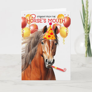 Tarjeta Cestnut Borrador de Caballo Gracioso Cumpleaños