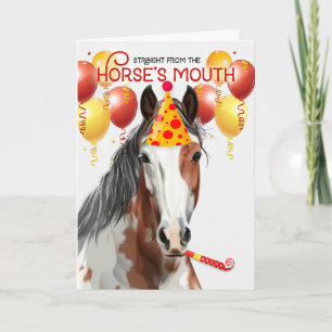 Tarjeta Cestnut Pinto Horse Funny Cumpleaños