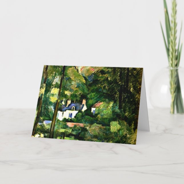 Tarjeta Cezanne - Casas en la vegetación-1881, (Anverso)