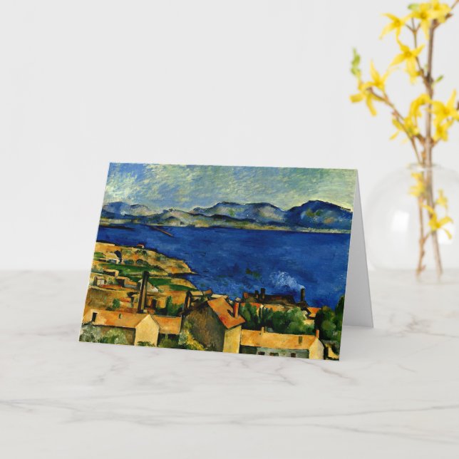 Tarjeta Cezanne - Golfo de Marsella visto desde L'Estaque (flor amarilla)