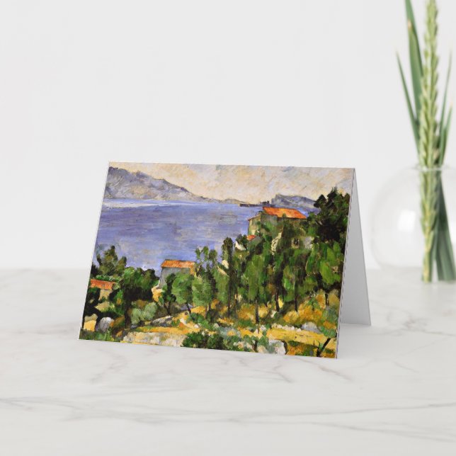 Tarjeta Cezanne - La bahía de l'Estaque desde el este (Anverso)
