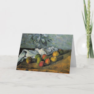 Tarjeta Cezanne - manzanas y una servilleta