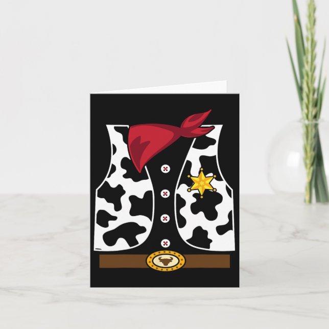 Tarjeta Chaleco de vaquero Disfraz de sheriff occidental C (Anverso)