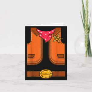 Tarjeta Chaleco de vaquero divertido sheriff del oeste Hal