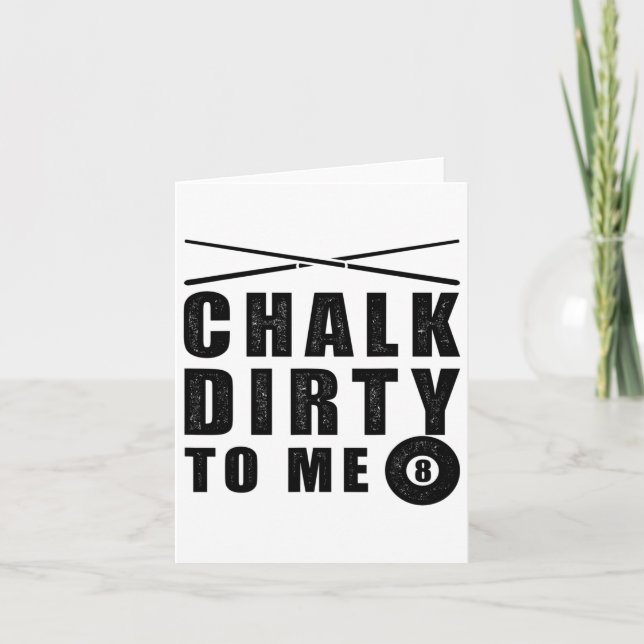 Tarjeta Chalk Dirty To Me Billiards Funny Dice (Anverso)