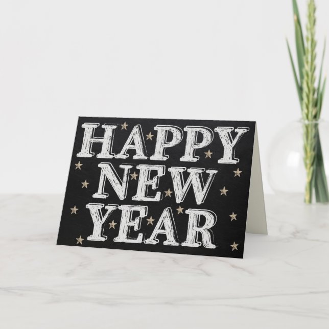 Tarjeta Chalk Happy New Year Card (Anverso)