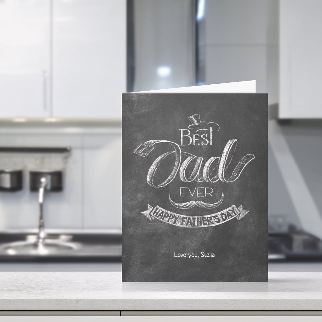Tarjeta Chalkboard Best Dad Ever Father's Day (Chalkboard Best Dad Ever Father's Day Card)