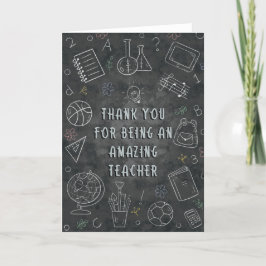 Tarjeta Chalkboard de agradecimiento al profesor