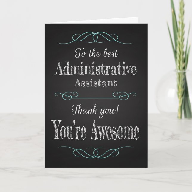 Tarjeta Chalkboard de moda para profesionales administrati (Anverso)