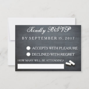 Tarjeta Chalkboard para siempre y RSVP