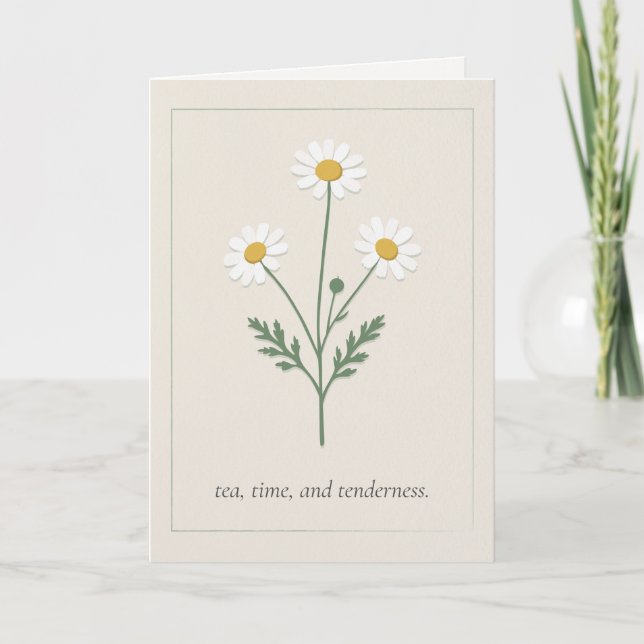 Tarjeta Chamomile Wishes - Soft Cream (Anverso)