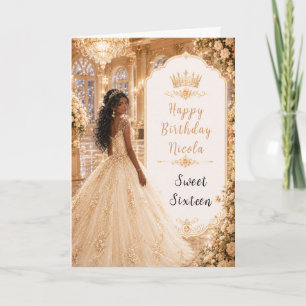 Tarjeta Champagne Gold Salón de Baile Sweet Sixteen