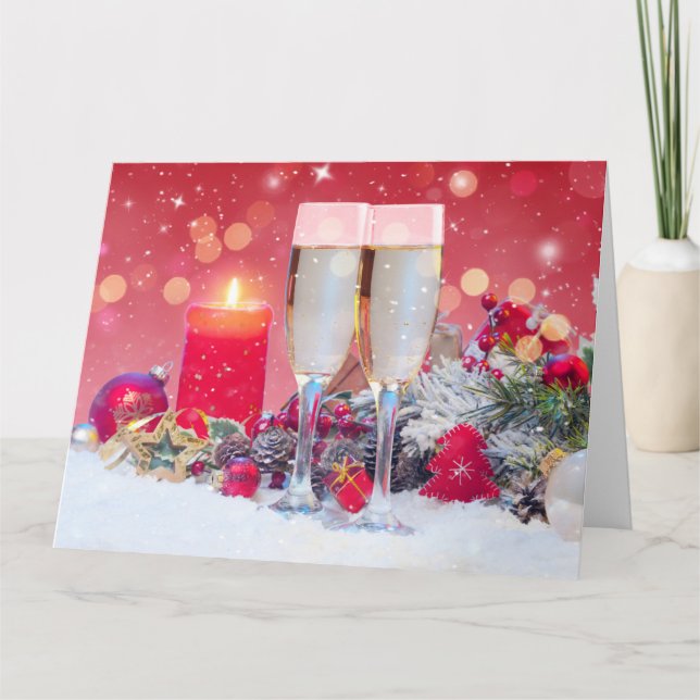 Tarjeta Champán de Navidad (Anverso)