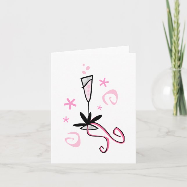 Tarjeta Champán rosa Notecard (Anverso)