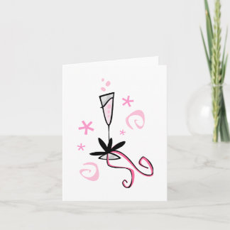 Tarjeta Champán rosa Notecard