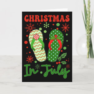 Tarjeta Chanclas Divertidas Navidad En Julio Xmas Playa Va