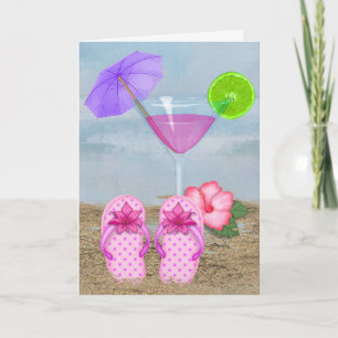Tarjeta chanclas y retiro de cócteles