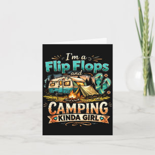 Tarjeta Chancletas orgullosas y chica aficionada al campin