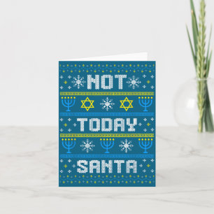 Tarjeta Chanukah Papá Noel Feo Hoy Hanukkah No Judío Sonri
