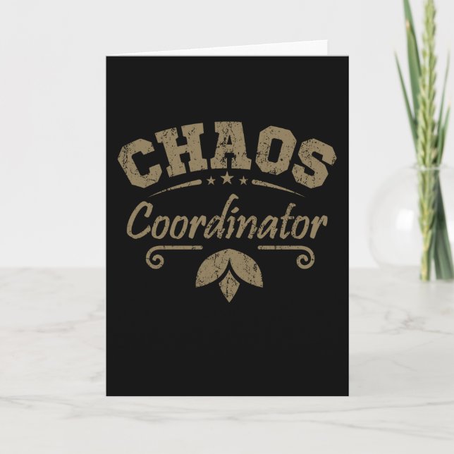 Tarjeta CHAOS COORDINADOR Empleado Del Mes Hogar Escuela (Anverso)