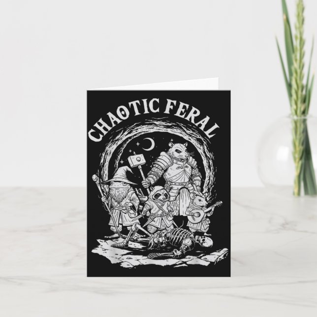 Tarjeta Chaotic Feral Funny Rpg Party Fantasy Animal Meme  (Anverso)