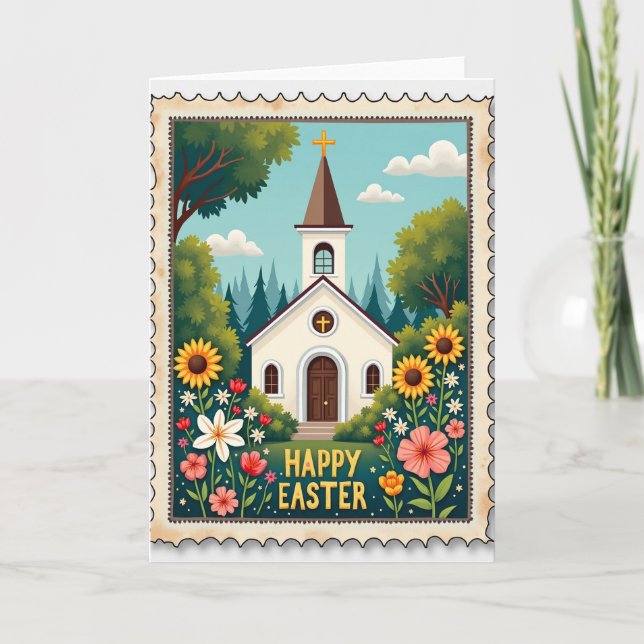 Tarjeta Chapel Spring Blooms Greeting Card (Anverso)