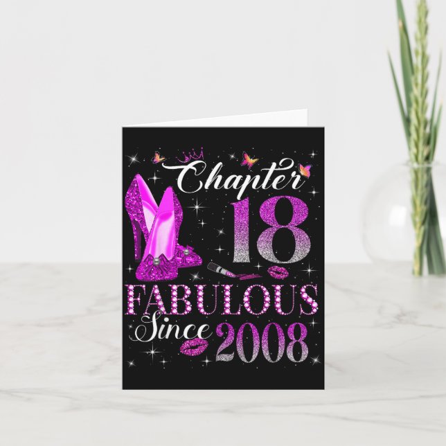 Tarjeta Chapter 18 Fabulous Since 2008 18th Birthday Gift  (Anverso)