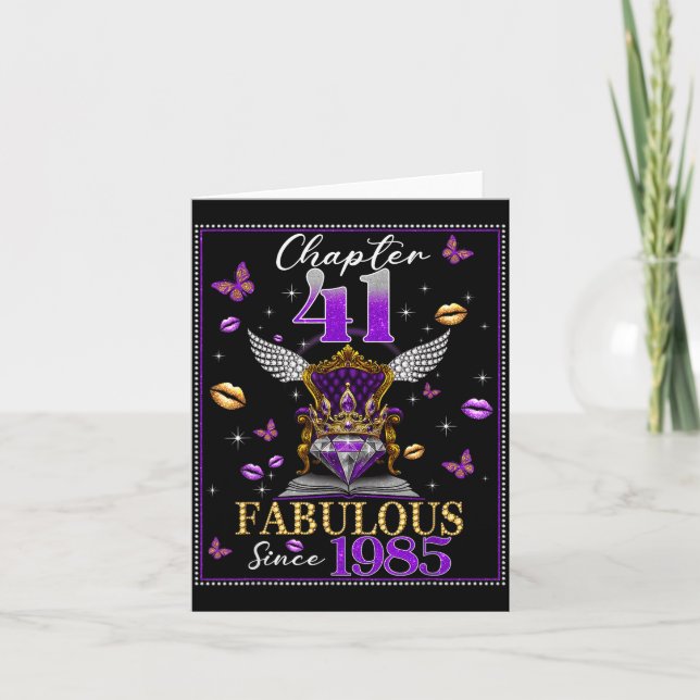 Tarjeta Chapter 41 Fabulous Since 1985 41st Birthday Women (Anverso)