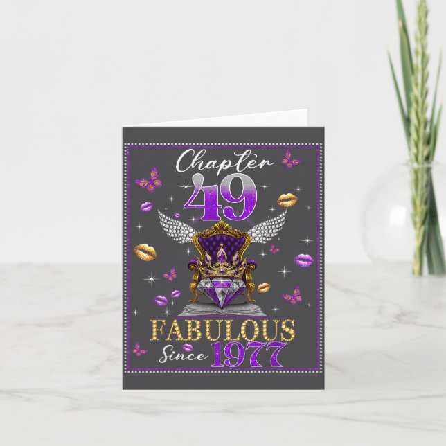 Tarjeta Chapter 49 Fabulous Since 1977 49th Birthday Women (Anverso)