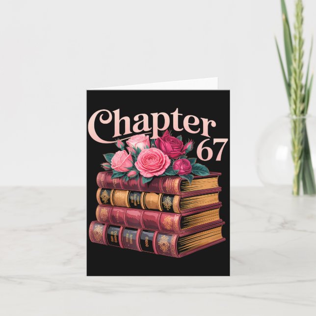 Tarjeta Chapter 67 Floral Book Stack Design  (Anverso)