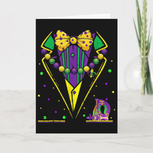Tarjeta Chaqueta de esmoquin de Mardi Gras Traje de fiesta