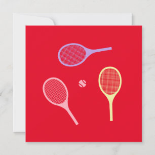 Tarjeta Chaquetas de tenis pasteles con bola de tenis en r