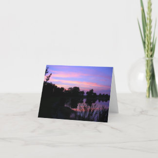 Tarjeta Charca Notecards de la puesta del sol