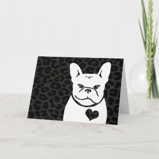 tarjeta CHARCOAL LEOPARD FRENCHIE