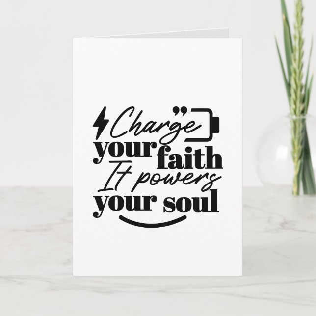 Tarjeta Charge Your Faith – Christian Inspirational Quote  (Anverso)