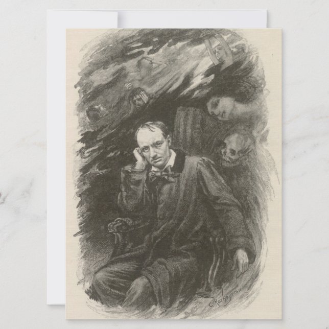 Tarjeta Charles Baudelaire (por Georges Rochegrosse) (Anverso)