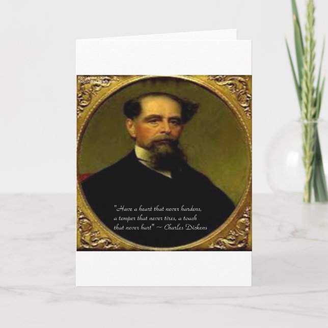 Tarjeta Charles Dickens y la más sentida cita (Anverso)