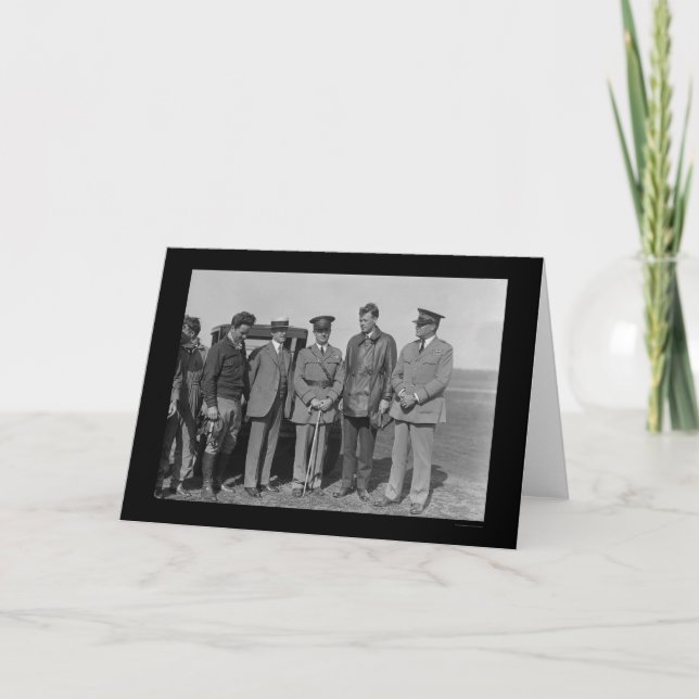 Tarjeta Charles Lindbergh y Orville Wright 1927 (Anverso)