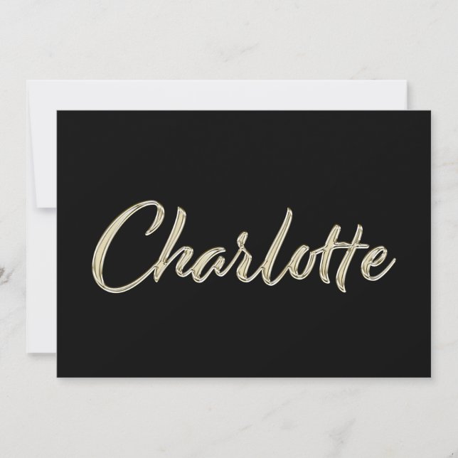Tarjeta Charlotte white gold Handwriting Karte (Anverso)