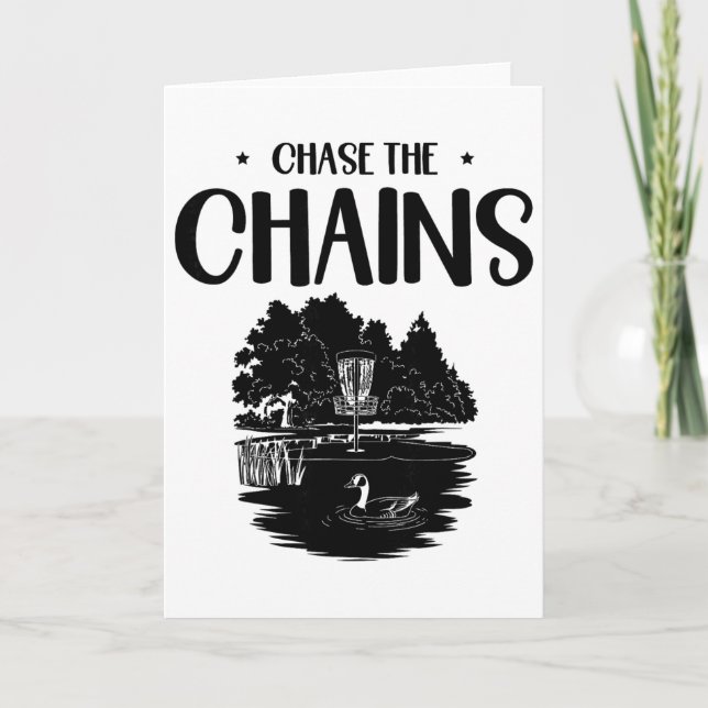 Tarjeta Chase The Chains Disc Golf Frisbee Art  (Anverso)