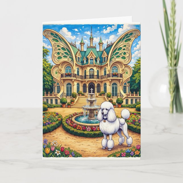 Tarjeta Château Papillion ,Caniche (Anverso)
