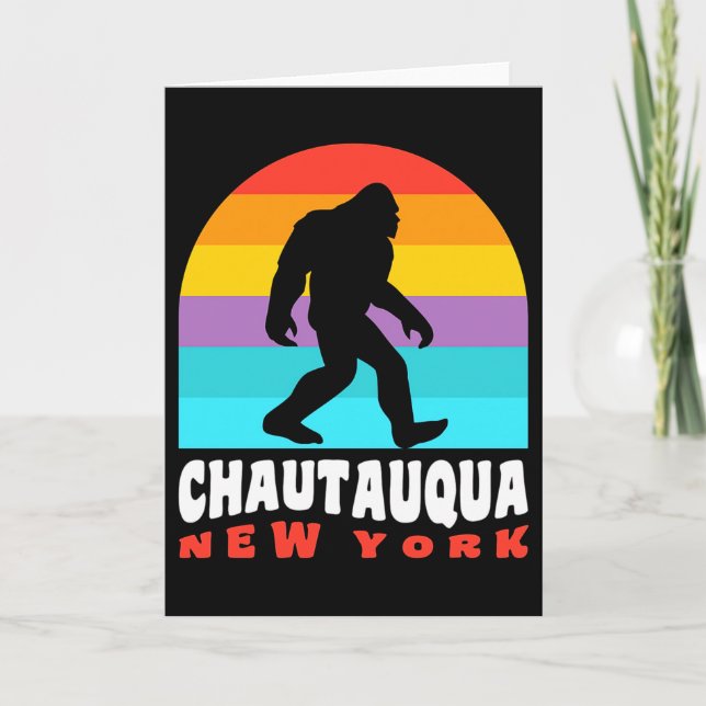 Tarjeta Chautauqua Lake New York Ny Retro T Shirt  (Anverso)