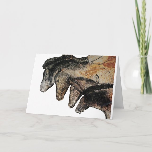 Tarjeta Chauvethorses Grotte Chauvet, Ardèche, Francia (Anverso)