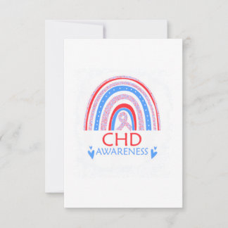 Tarjeta CHD Awareness Heart Disease Bleached