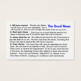 Tarjeta "Cheat Sheet" de evangelización católica