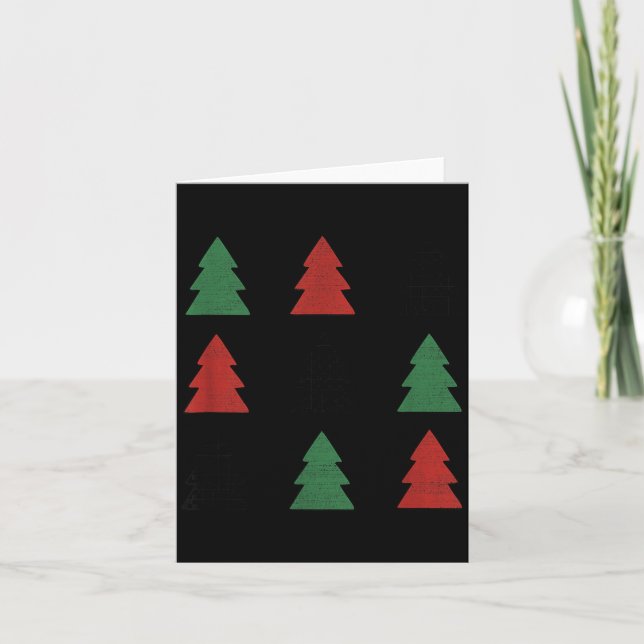 Tarjeta Checkered Christmas Tree Graphic Crewneck Swea Fun (Anverso)