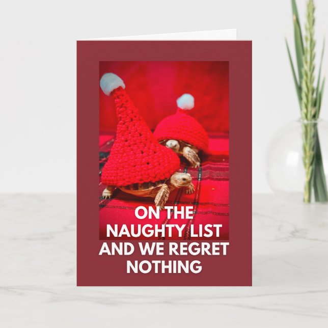 Tarjeta Cheeky Baby Turtles Best Friends Naughant List (Anverso)
